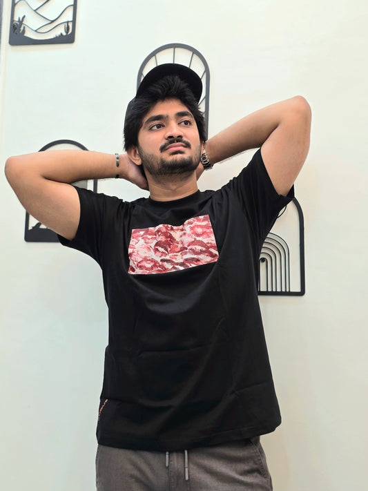 KISSES BLACK Light Weight Oversized T-shirt