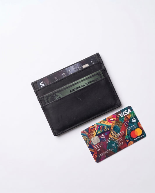 Genuine Leather - Black Card Holder