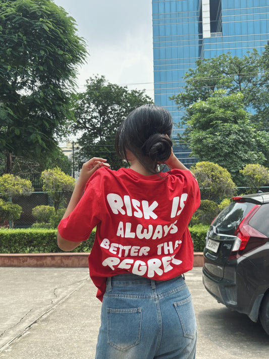 RISK IS ALWAYS BETTER THAN REGRET Heavy Weight Oversized T-shirt
