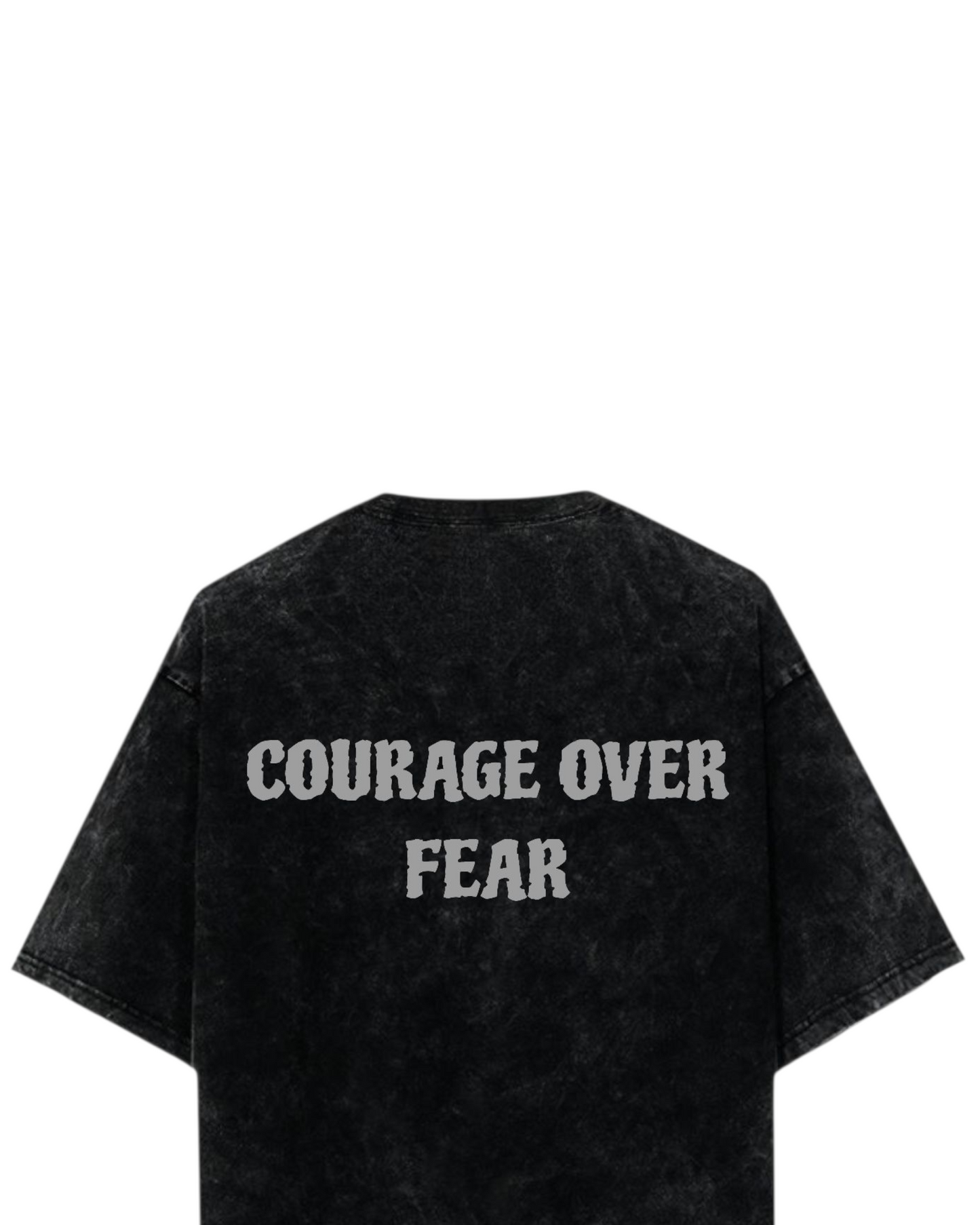 COURAGE OVER FEAR Acid Wash Ultrasoft Oversized T-shirt