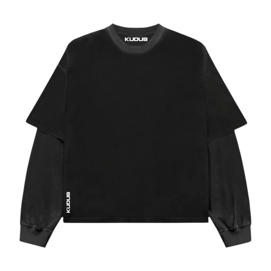 Black and Grey Full Sleeve Heavy Weight T-shirt