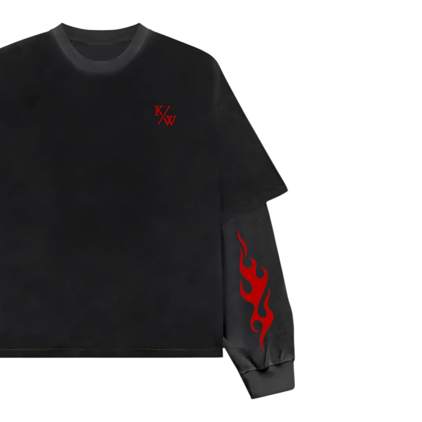 FIRE ON HAND B&G Long Sleeve Heavy Weight T-shirt