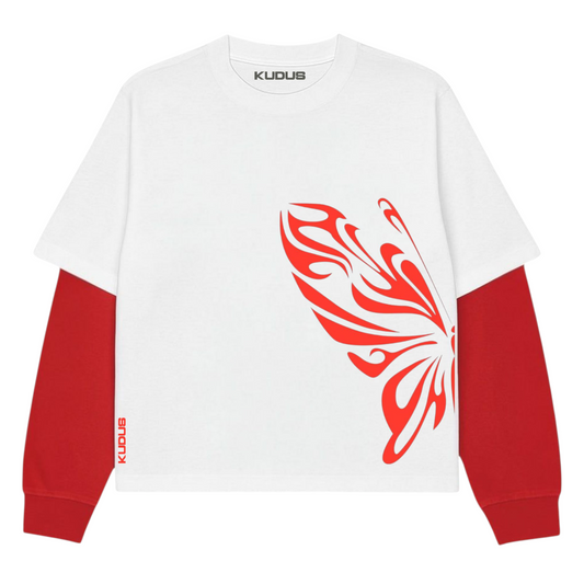 Butterfly Designed W&R Long Sleeve Heavy Weight T-shirt