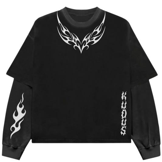 Neck Designed B&G Long Sleeve Heavy Weight T-shirt