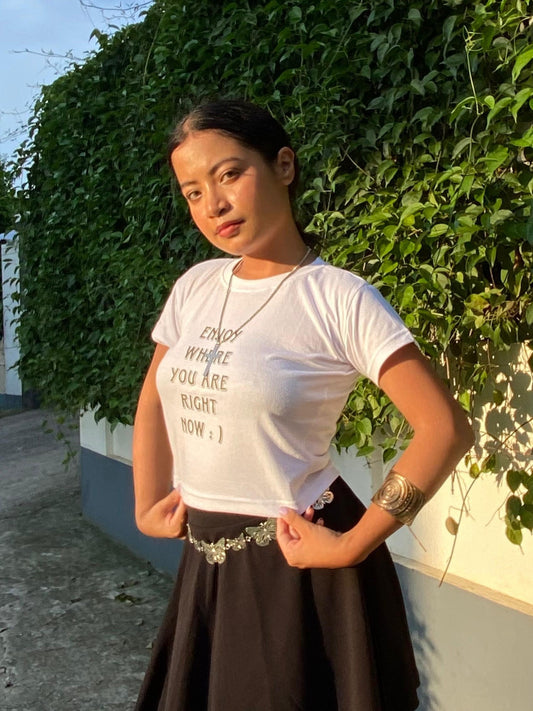 ENJOY WHERE YOU ARE Crop Top