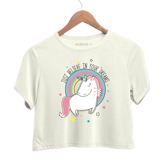 Believe White Crop Top