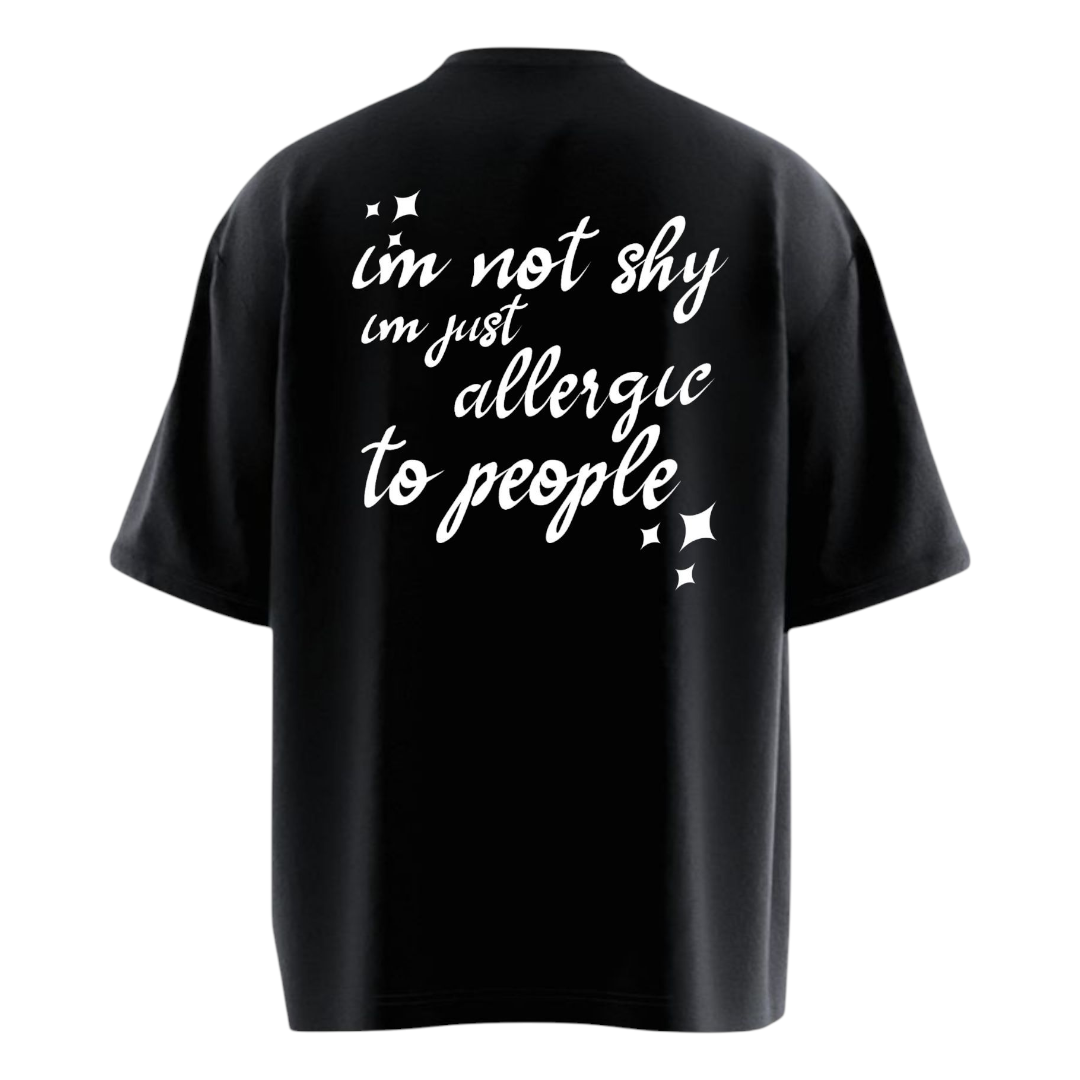 ALLERGIC TO PEOPLE Light Weight Oversized T-shirt