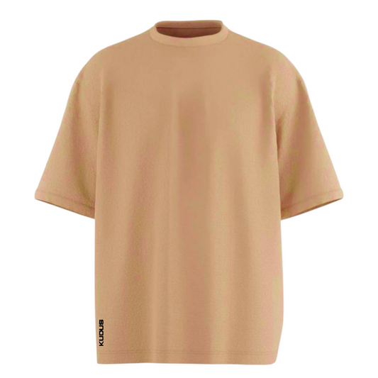 Everyday Classy Biege Solid Ultrasoft Oversized T-shirt