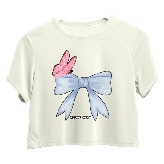 Ribbon White Crop Top