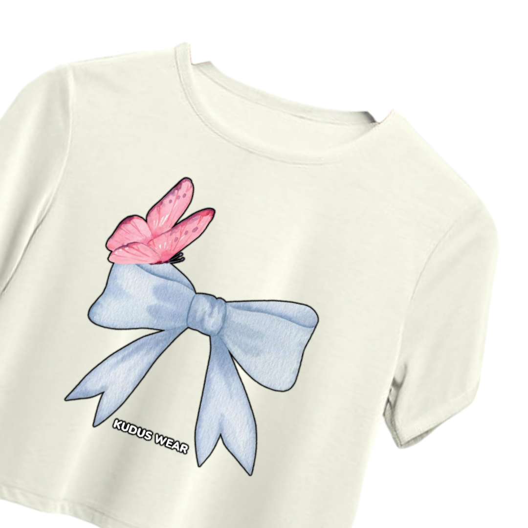 Ribbon White Crop Top