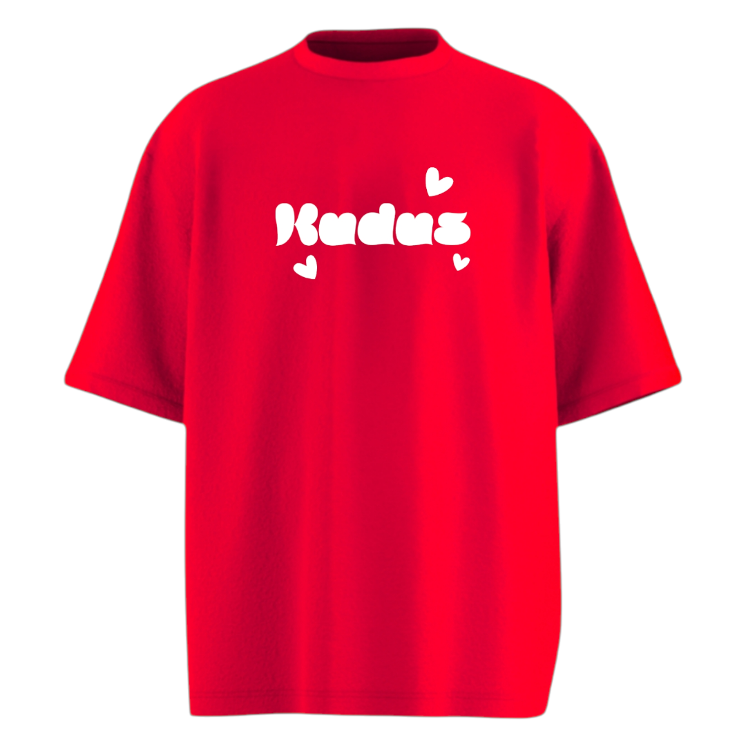 It's Time To Cuddle Red Heavy Weight Oversized T-shirt
