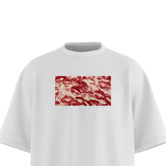 KISSES WHITE Light Weight Oversized T-shirt