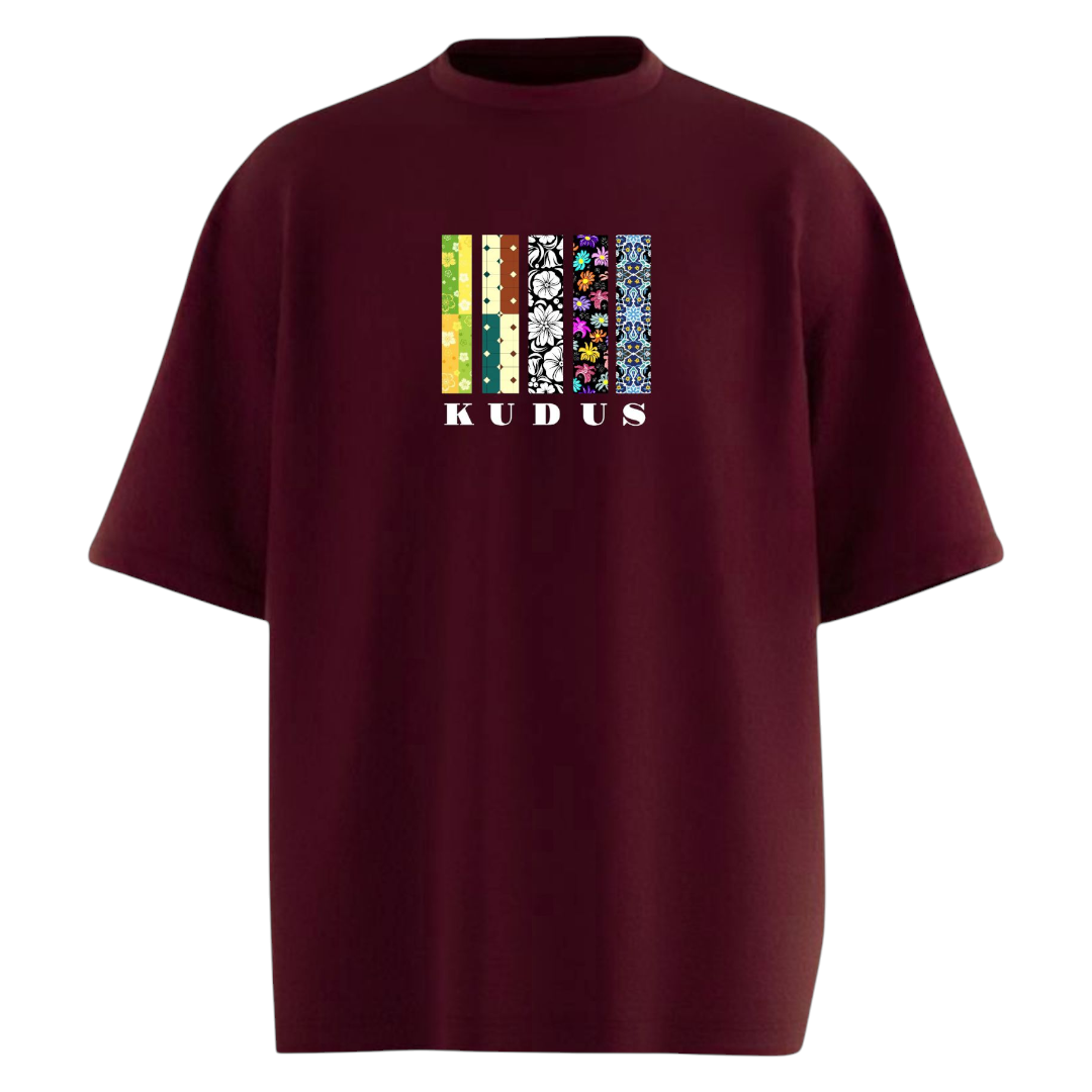 Pattern Moody Maroon Oversized T-shirt