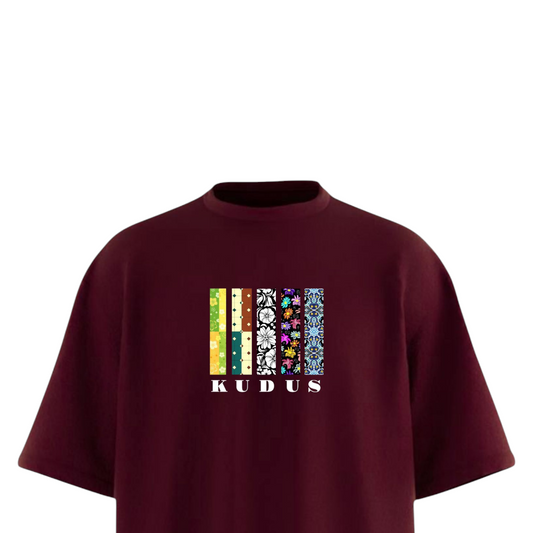 Pattern Moody Maroon Oversized T-shirt