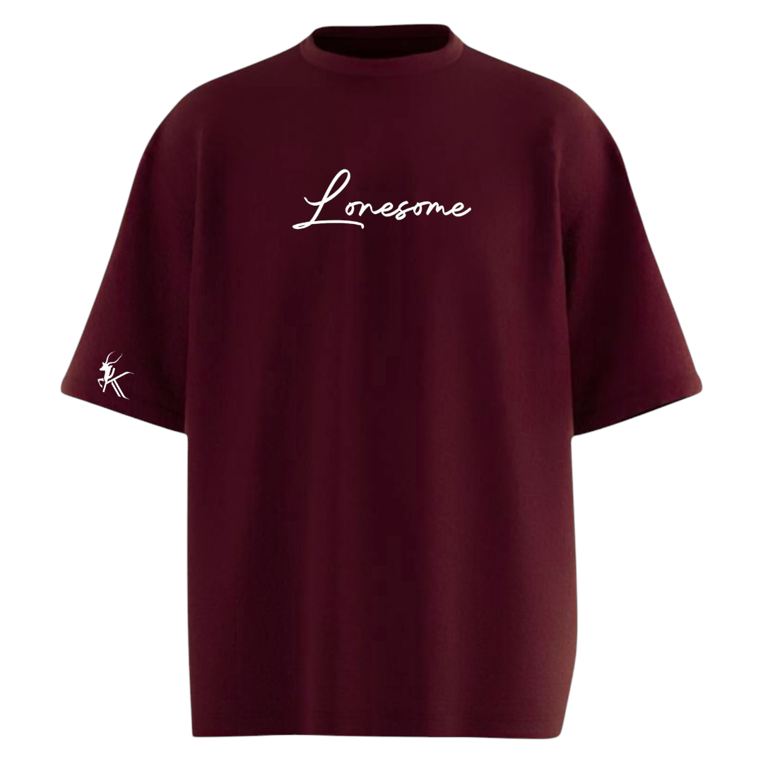 ALONE Moody Maroon Light Weight Oversized T-shirt
