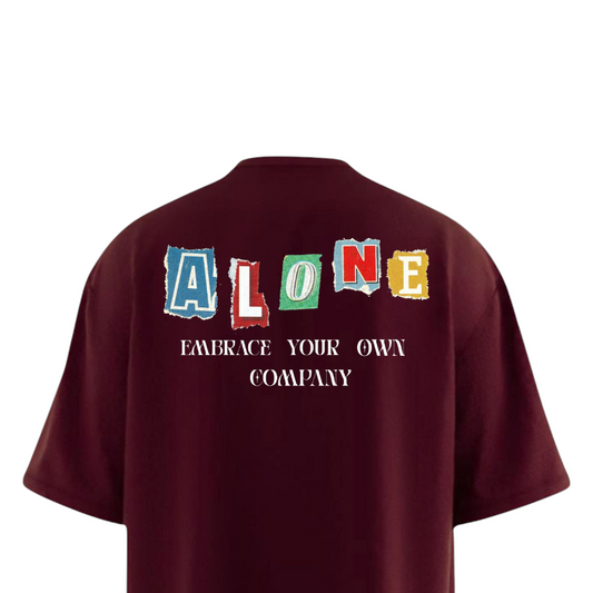 ALONE Moody Maroon Light Weight Oversized T-shirt