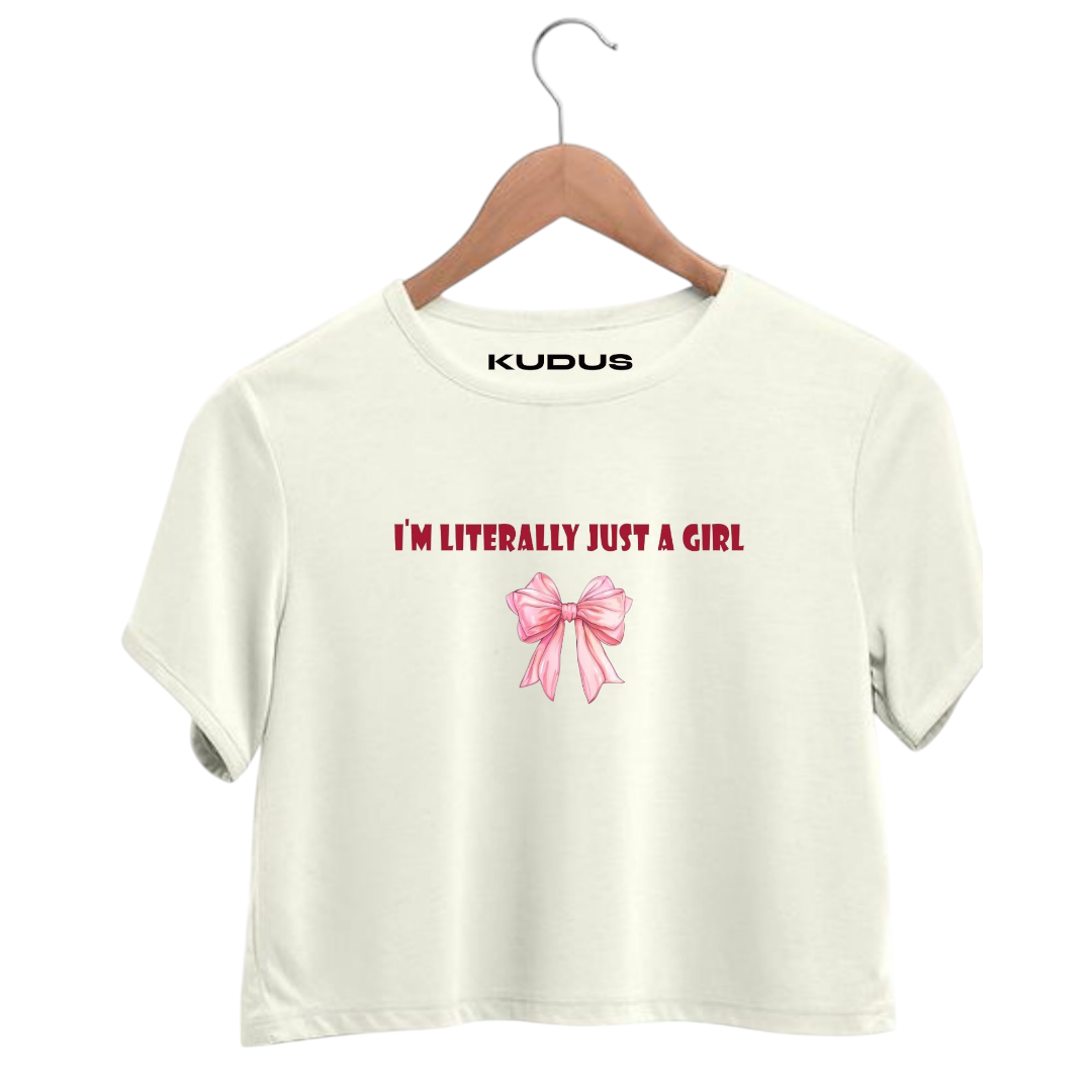 I'm Literally Just a White Black Crop Top