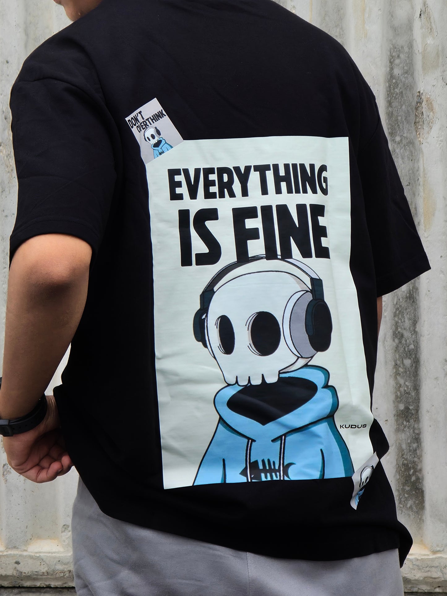 EVERYTHING IS FINE Heavy Weight Oversized T-shirt