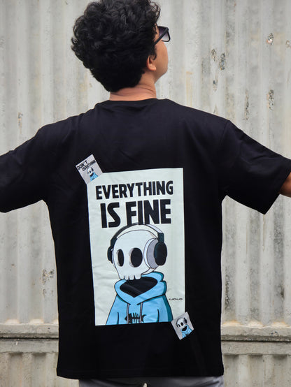 EVERYTHING IS FINE Heavy Weight Oversized T-shirt