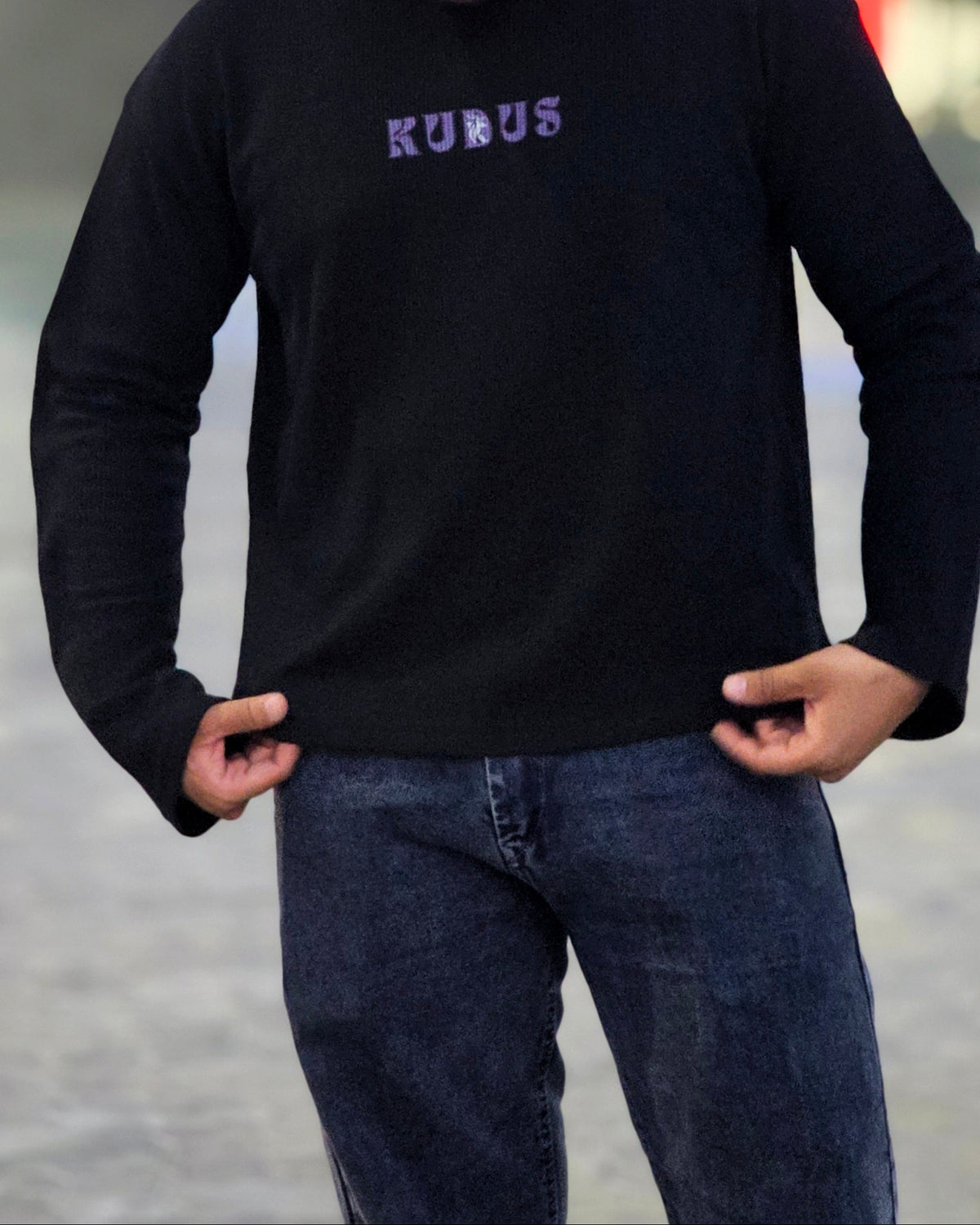 Flirt With the Universe Black Waffle Knit