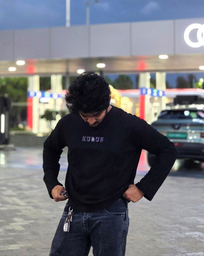 Flirt With the Universe Black Waffle Knit