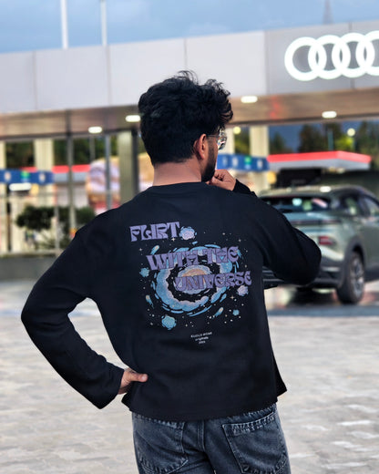 Flirt With the Universe Black Waffle Knit