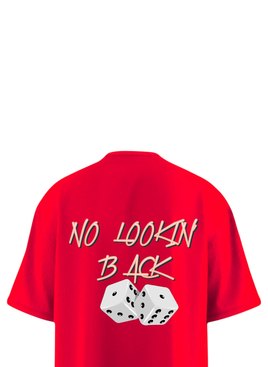 NO LOOKIN BACK Heavy Weight Oversized T-shirt