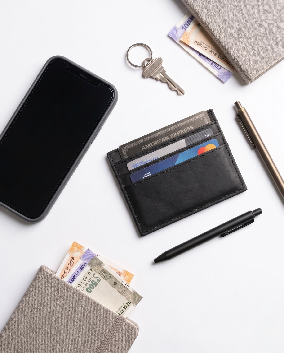 Genuine Leather - Black Card Holder