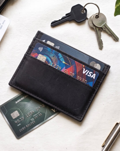 Genuine Leather - Black Card Holder