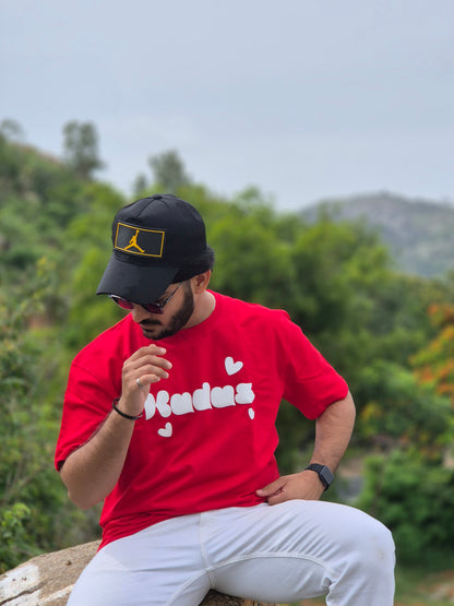 It's Time To Cuddle Red Heavy Weight Oversized T-shirt