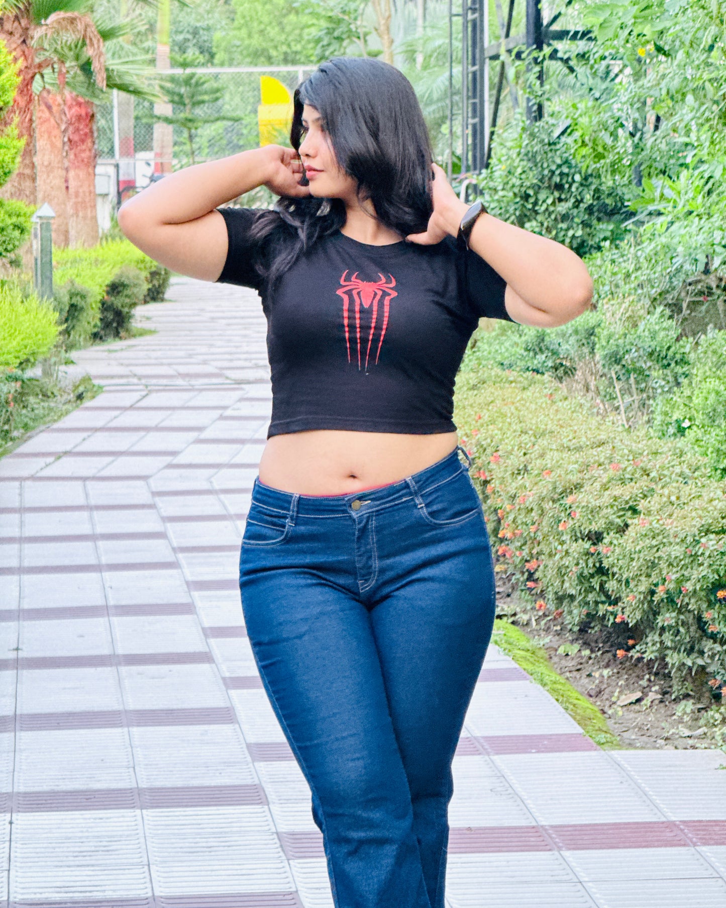 Spider Black Baby Tee