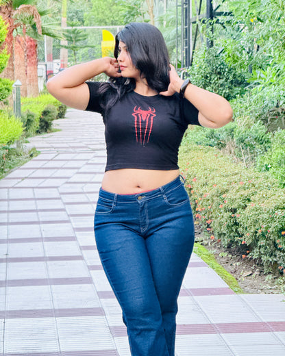 Spider Black Baby Tee