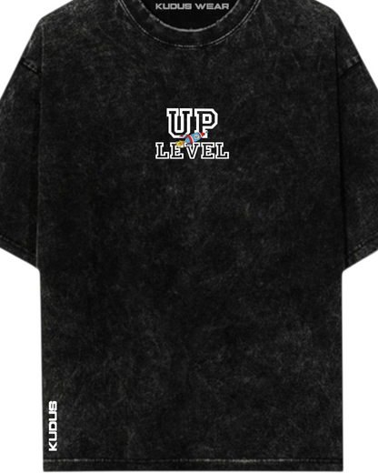 LEVEL UP Acid Wash Ultrasoft Oversized T-shirt