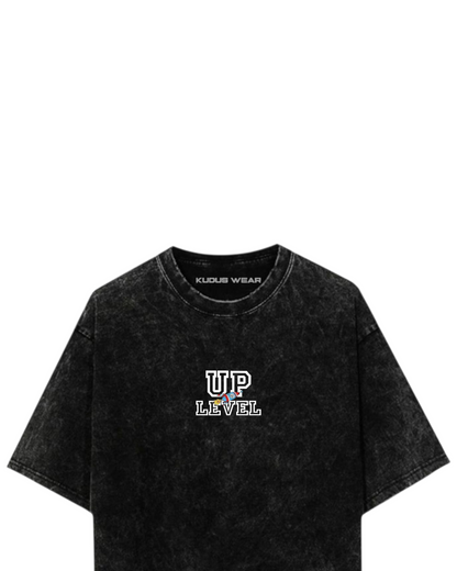 LEVEL UP Acid Wash Ultrasoft Oversized T-shirt