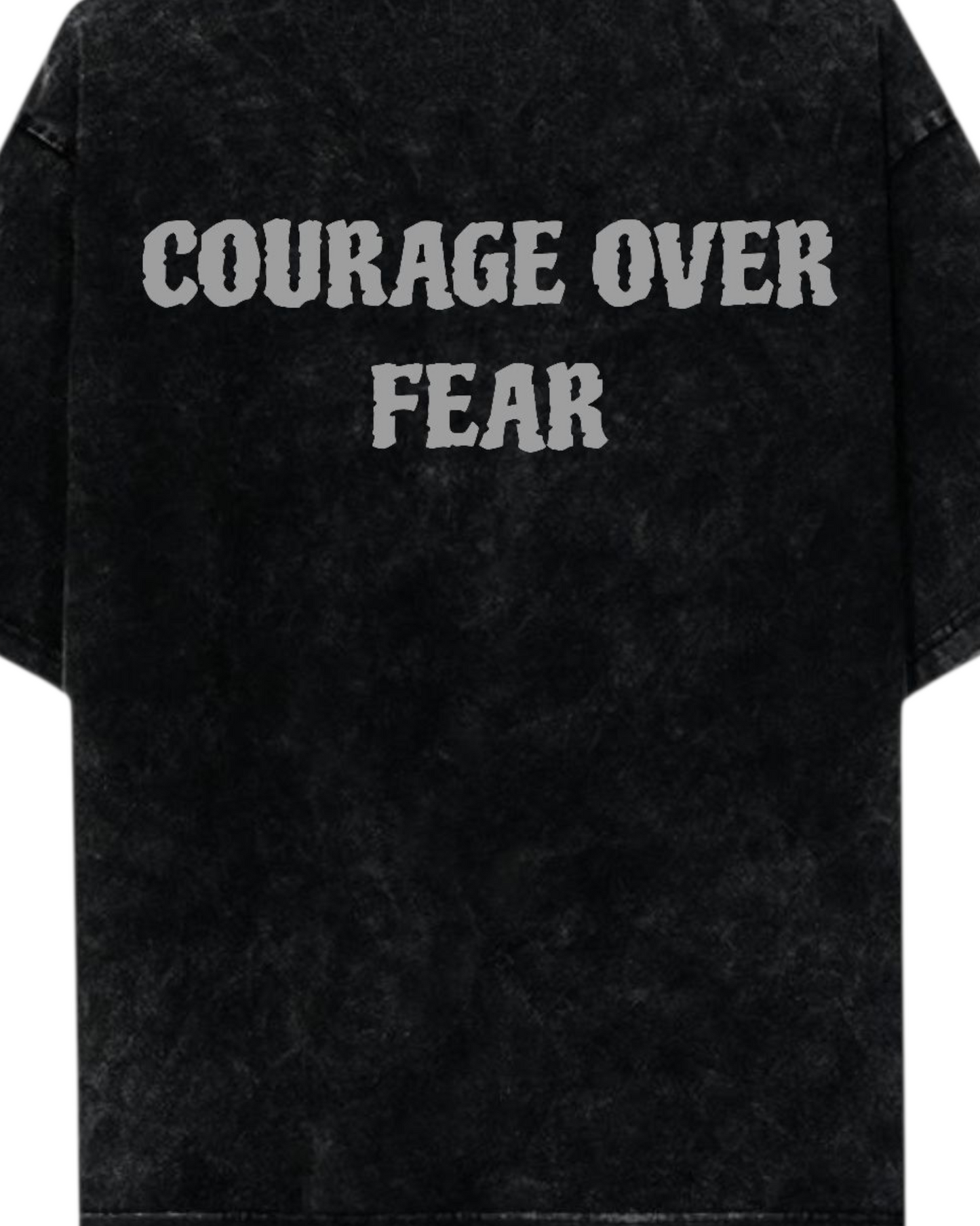 COURAGE OVER FEAR Acid Wash Ultrasoft Oversized T-shirt
