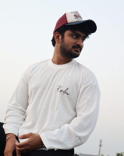 White Waffle Knit