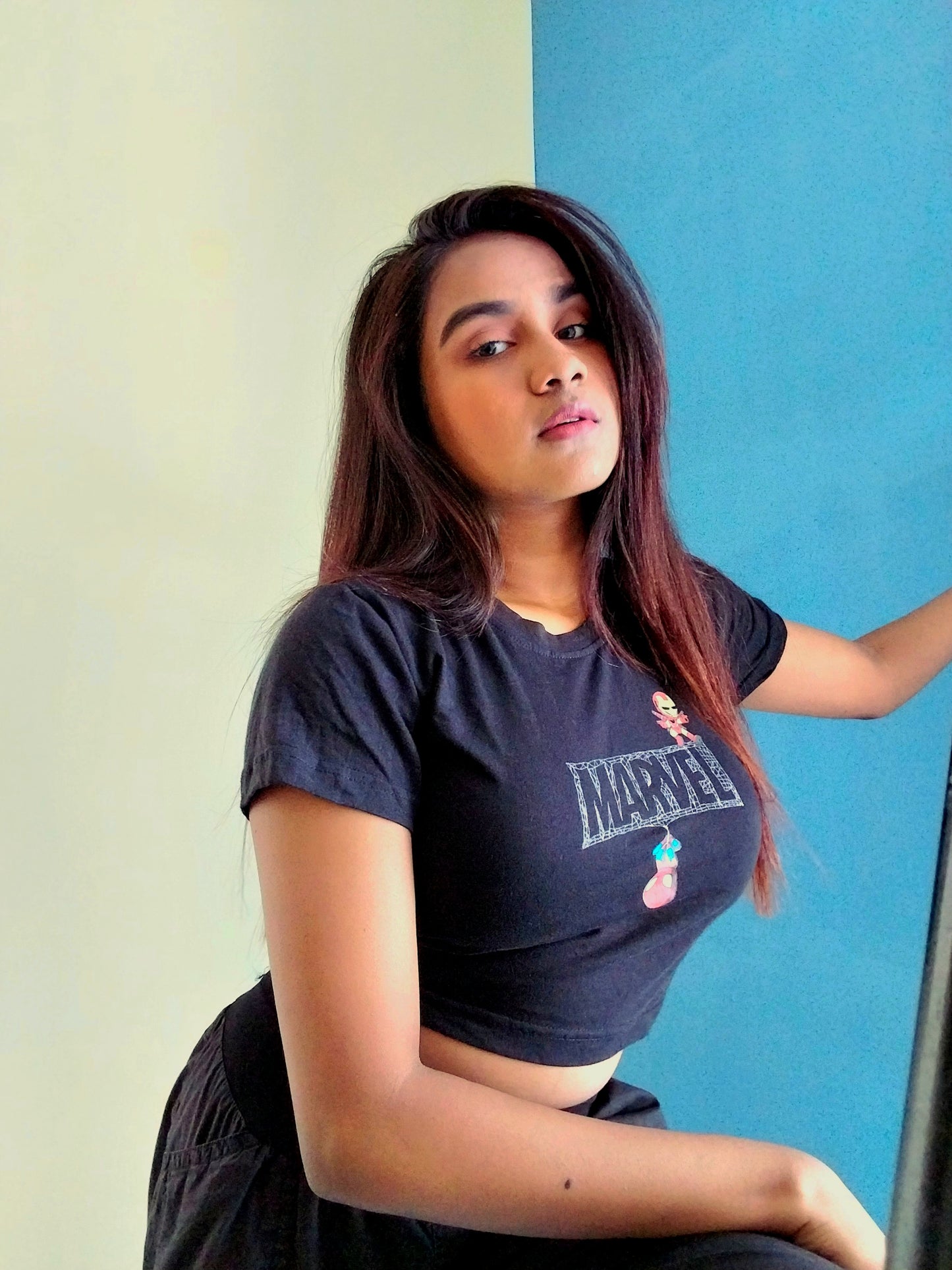 Marvel Black Crop Top