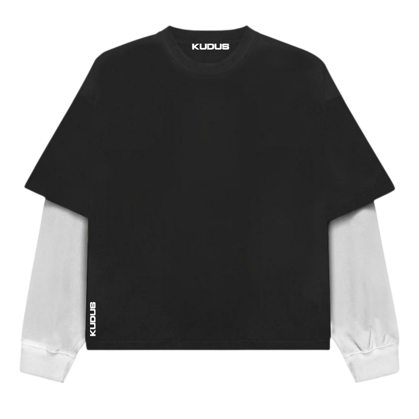 Black and White Full Sleeve Heavy Weight T-shirt