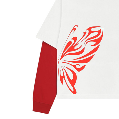 Butterfly Designed W&R Long Sleeve Heavy Weight T-shirt