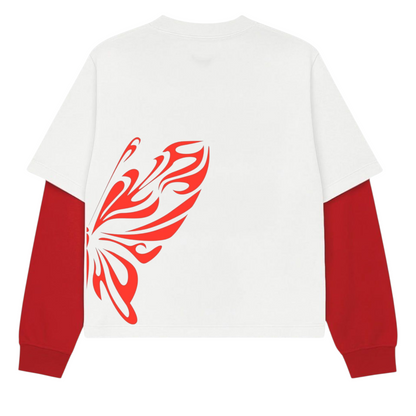 Butterfly Designed W&R Long Sleeve Heavy Weight T-shirt