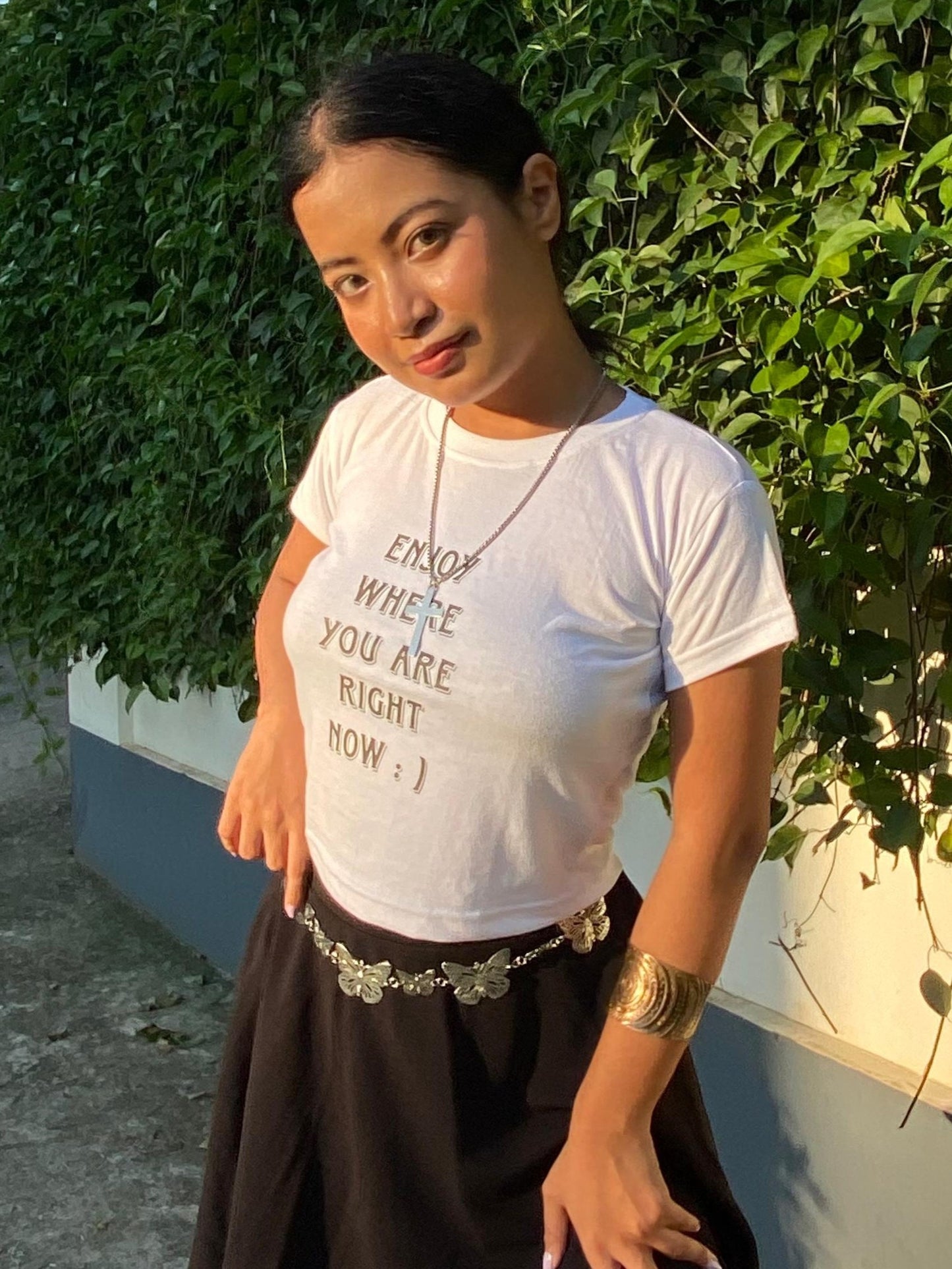 ENJOY WHERE YOU ARE Crop Top