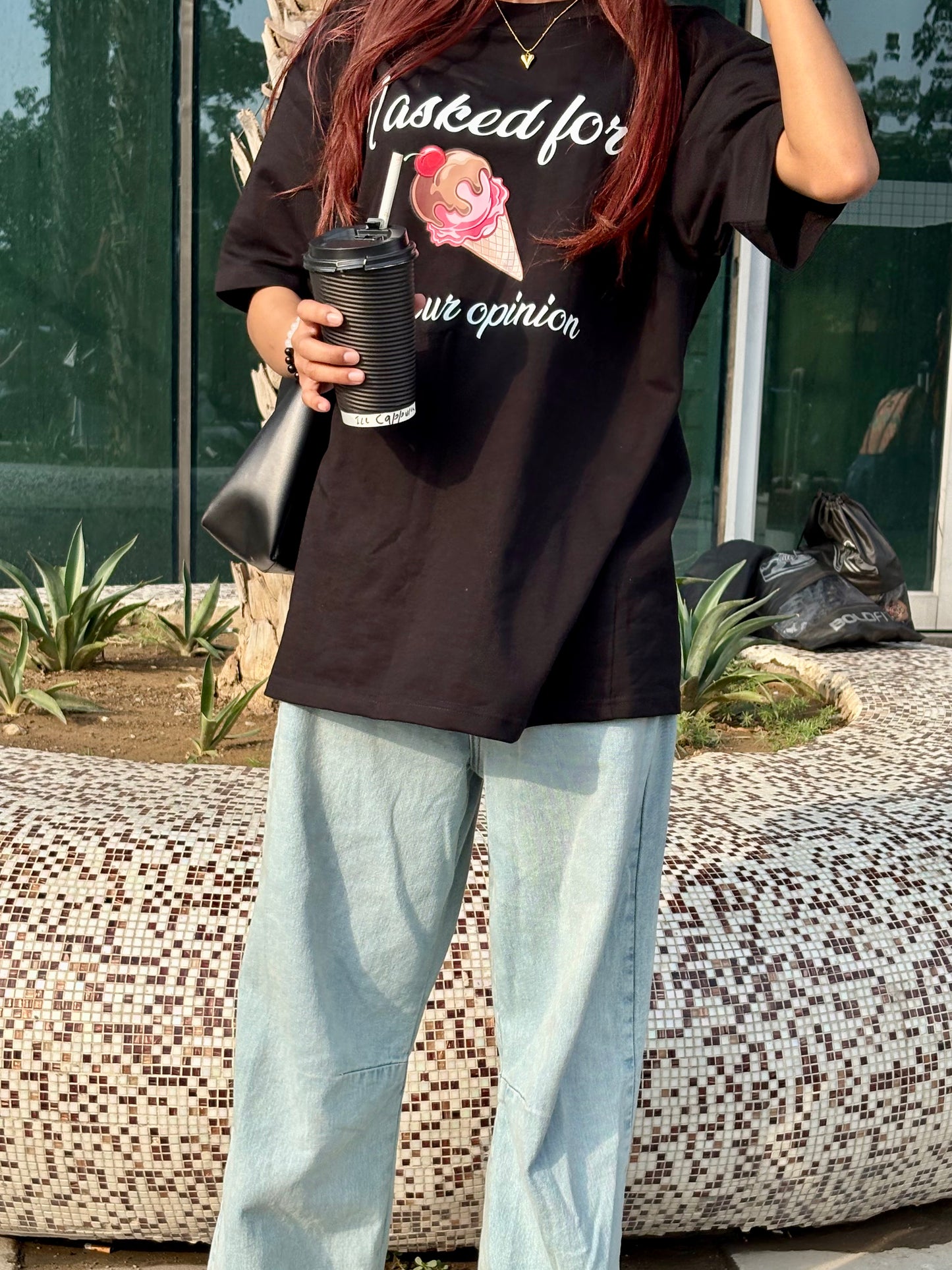 I ASKED FOR ICE-CREAM Oversized T-shirt