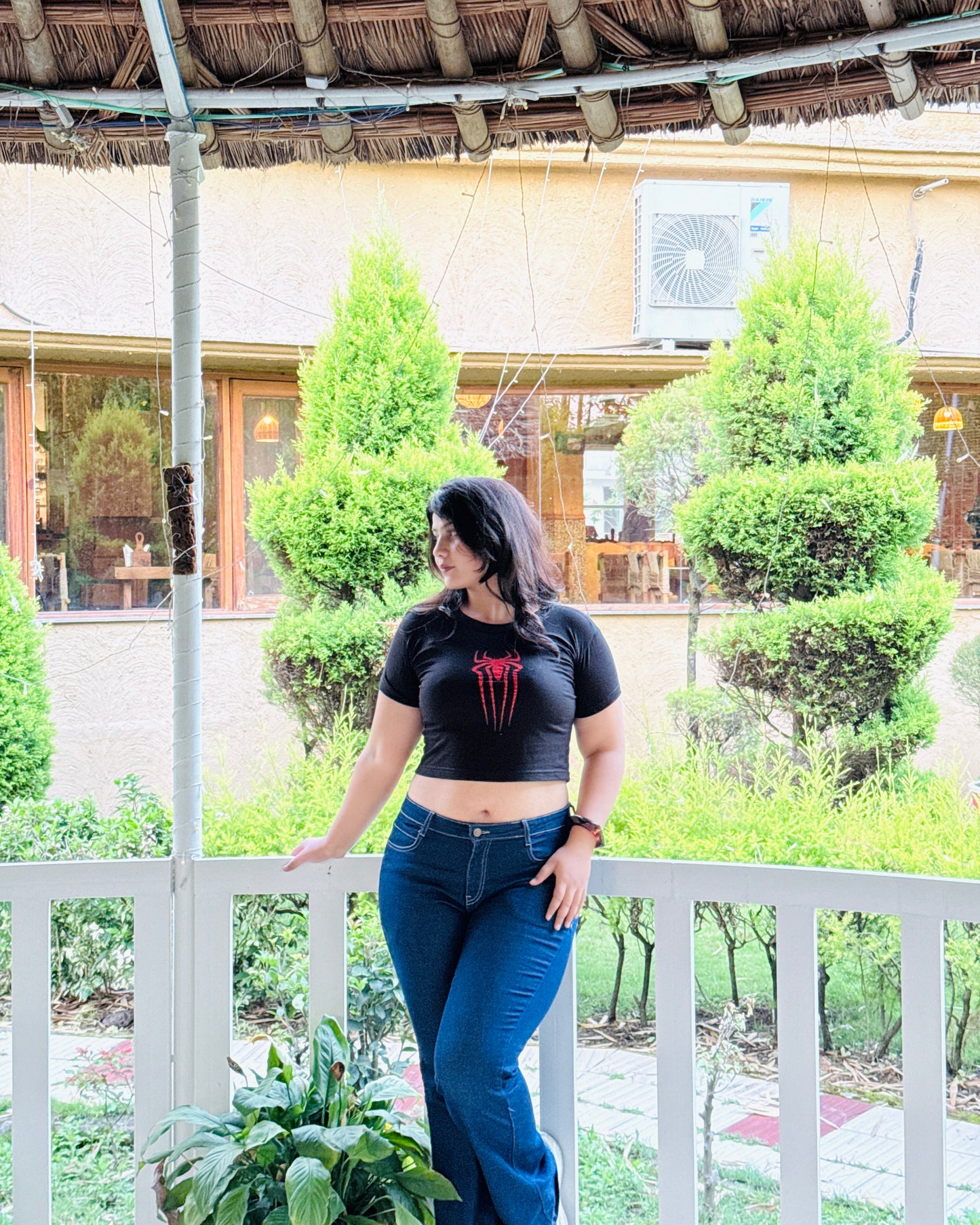 Spider Black Baby Tee
