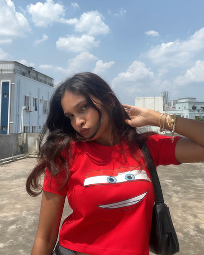 Race Car Eyes Red Baby Tee
