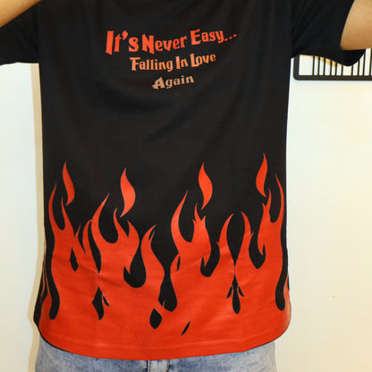 NEVER EASY FLAME HEAVY WEIGHT Oversized T-shirt