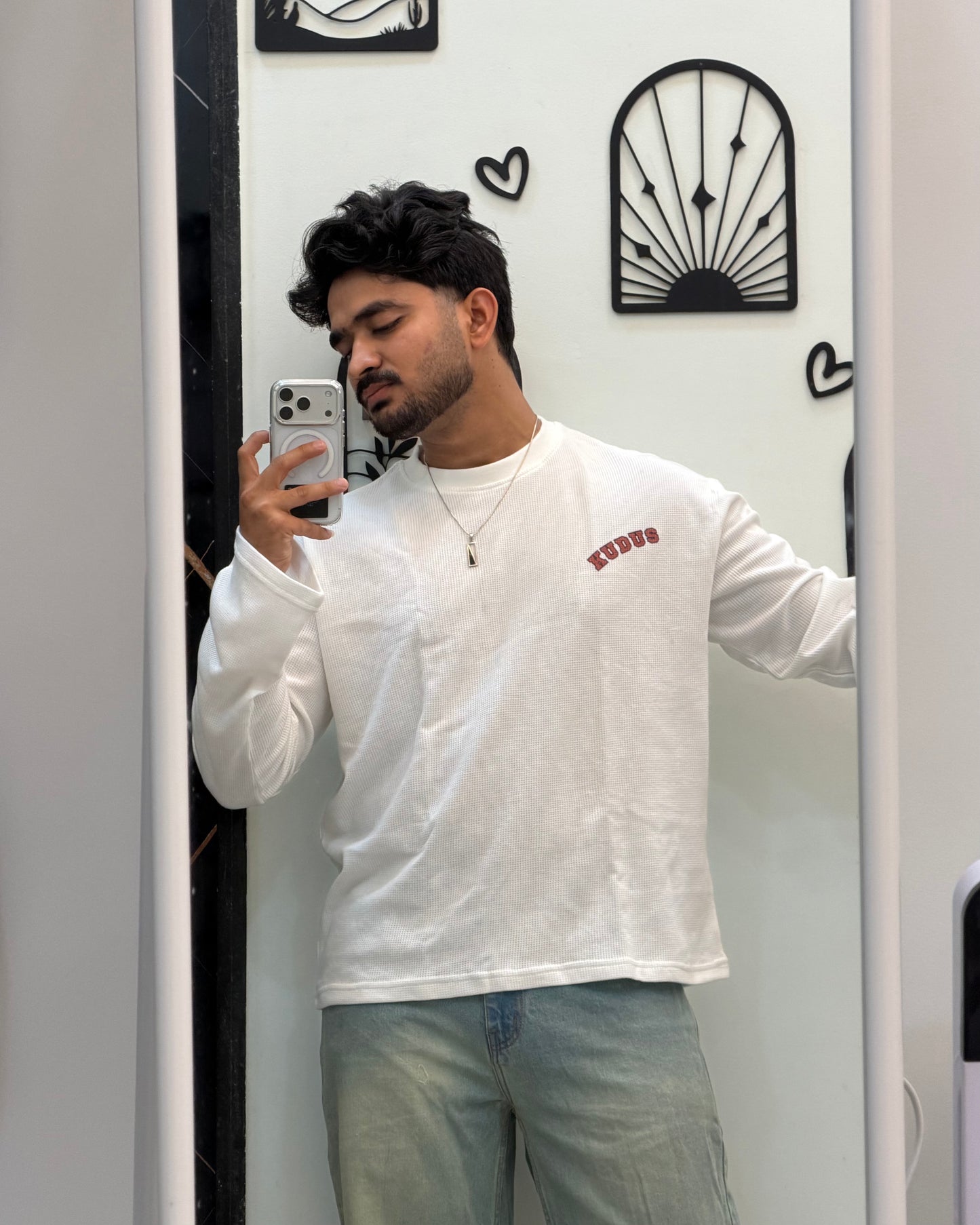 White Waffle Knit