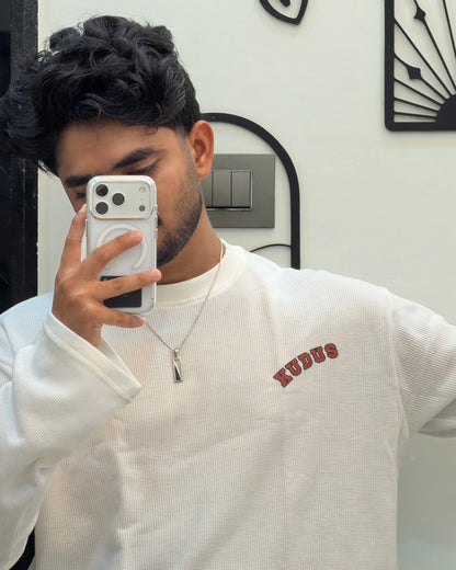 White Waffle Knit