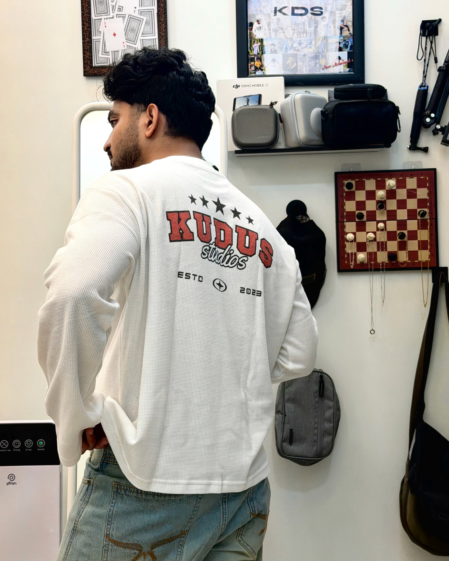 White Waffle Knit