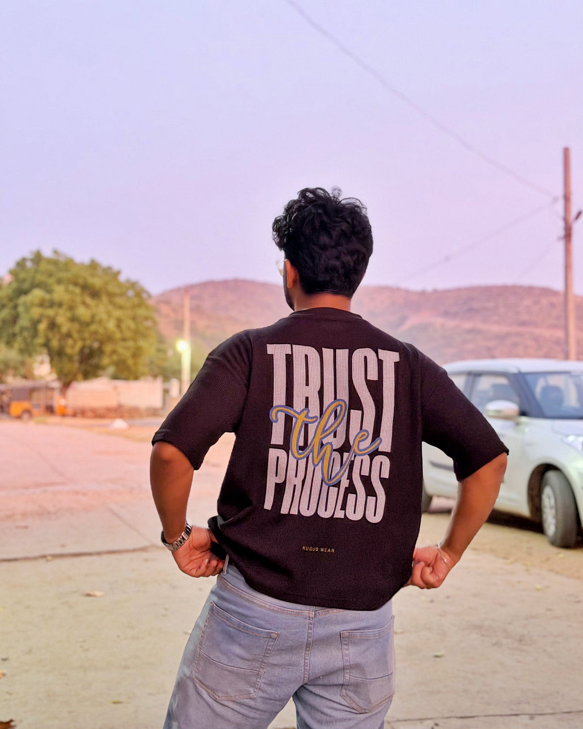 Trust The Process Half Sleeved Waffle Knit