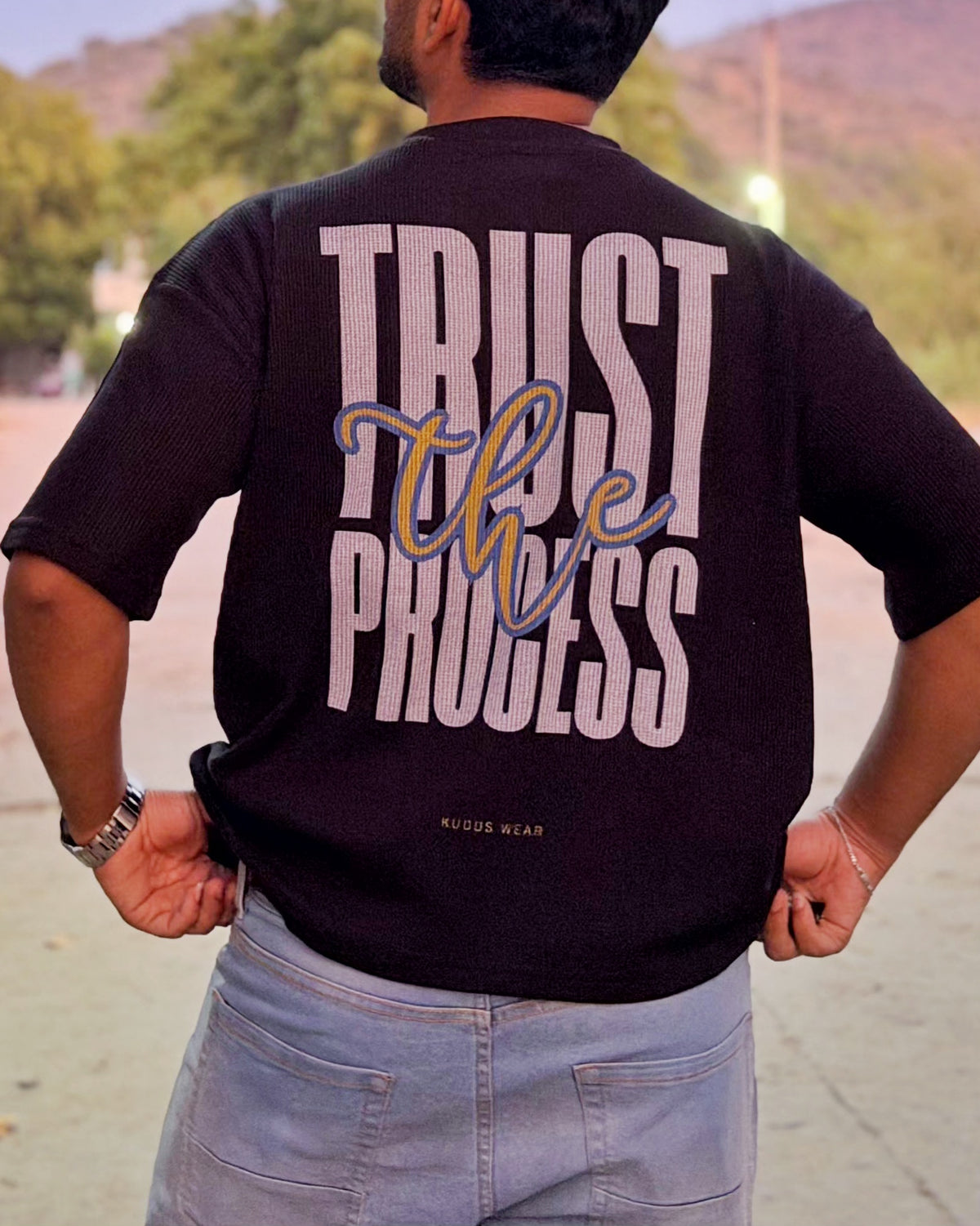 Trust The Process Half Sleeved Waffle Knit